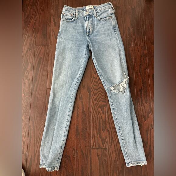 AGOLDE Sophie mid rise ankle distressed jeans 24 - Picture 1 of 11